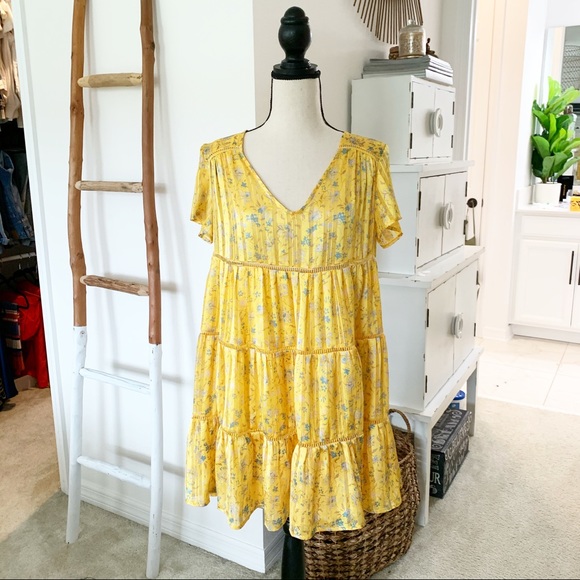 Uo Pippa Chiffon Tiered Mini Dress 2025